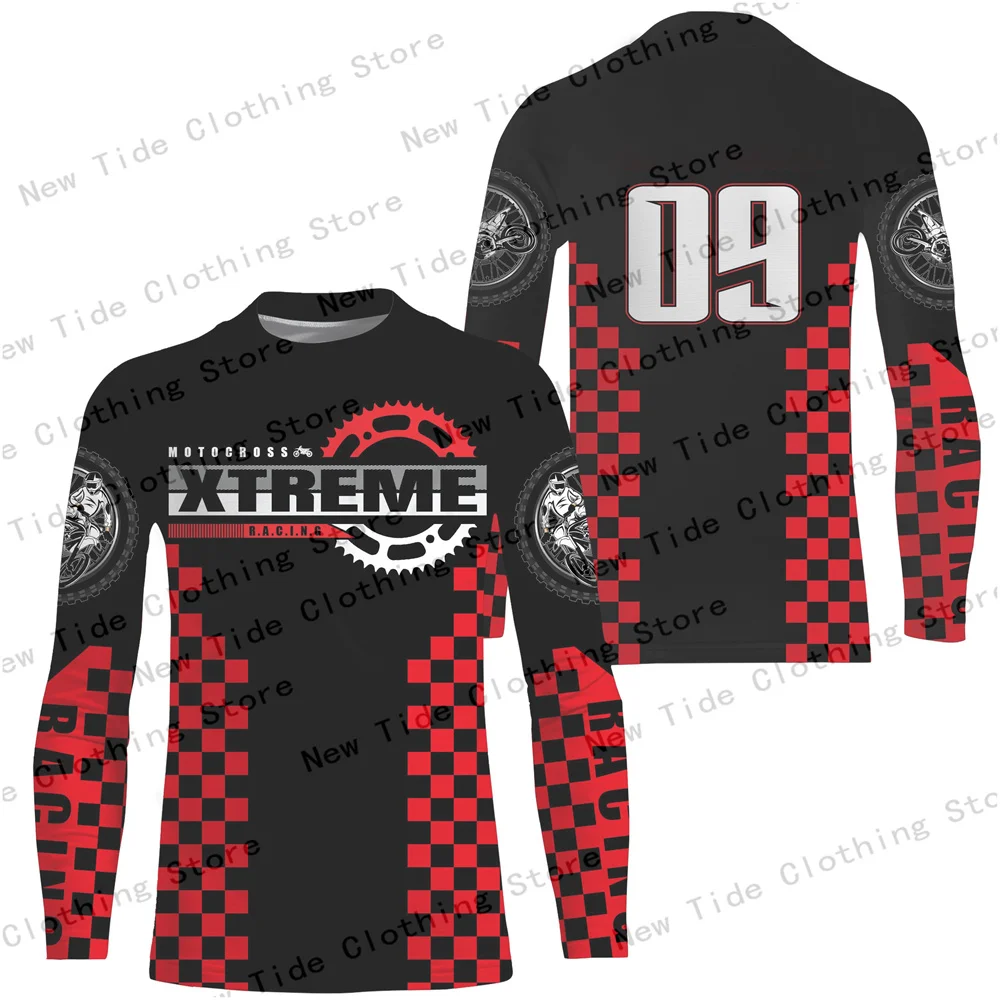 Men's Moto Racing Long Sleeve T-Shirt Bold Biker Style Racing Gear Trendy Wear for Enthusiastic Motorcycle Speed Lovers