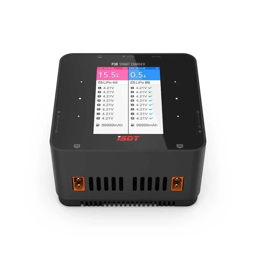 ISDT P30 Dual Balance Charger Signal Channel MAX 1000W 30A Car Airplane Racing Drone Helicopter 2-8S Lipo LiFeBattery