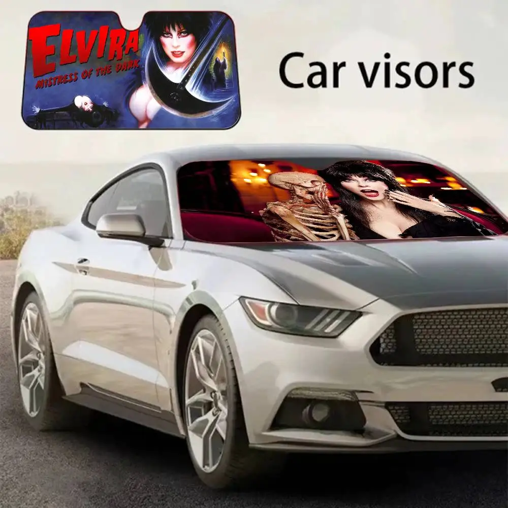 Horror Film E-Elvira M-Mistress D-Dark Windshield Sun Shade for Car SUV Truck Front Window Sun Shade Visor Protector Cover view 2