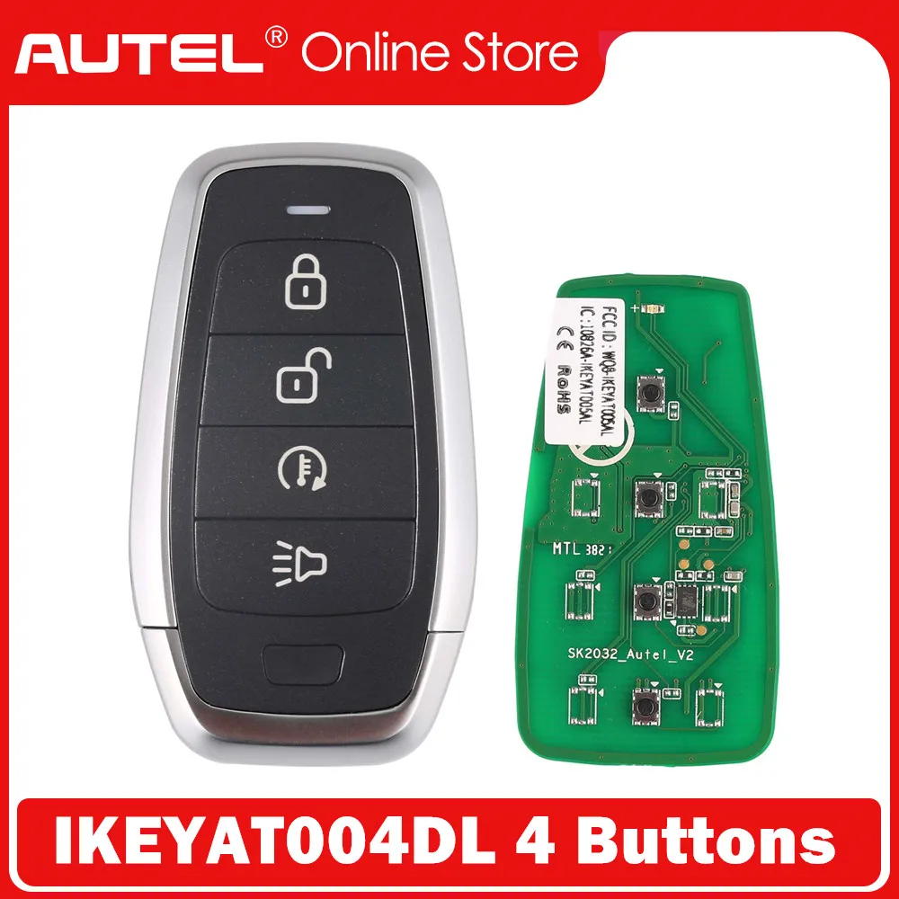 

AUTEL MAXIIM IKEY Standard Style IKEYAT004DL 4 Buttons Independent Smart Key (Remote Start/ Panic)