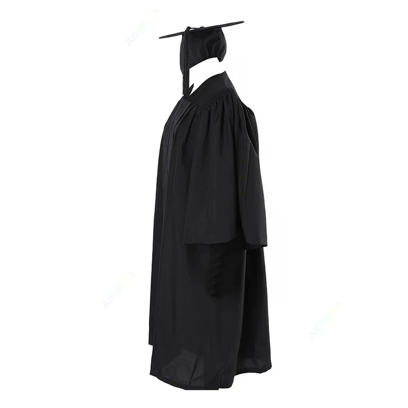 Uniforme académique noir pour hommes et femmes, chapeaux de remise des diplômes, ensembles de robe adulte, unisexe, lycée et célibataire, quel que soit