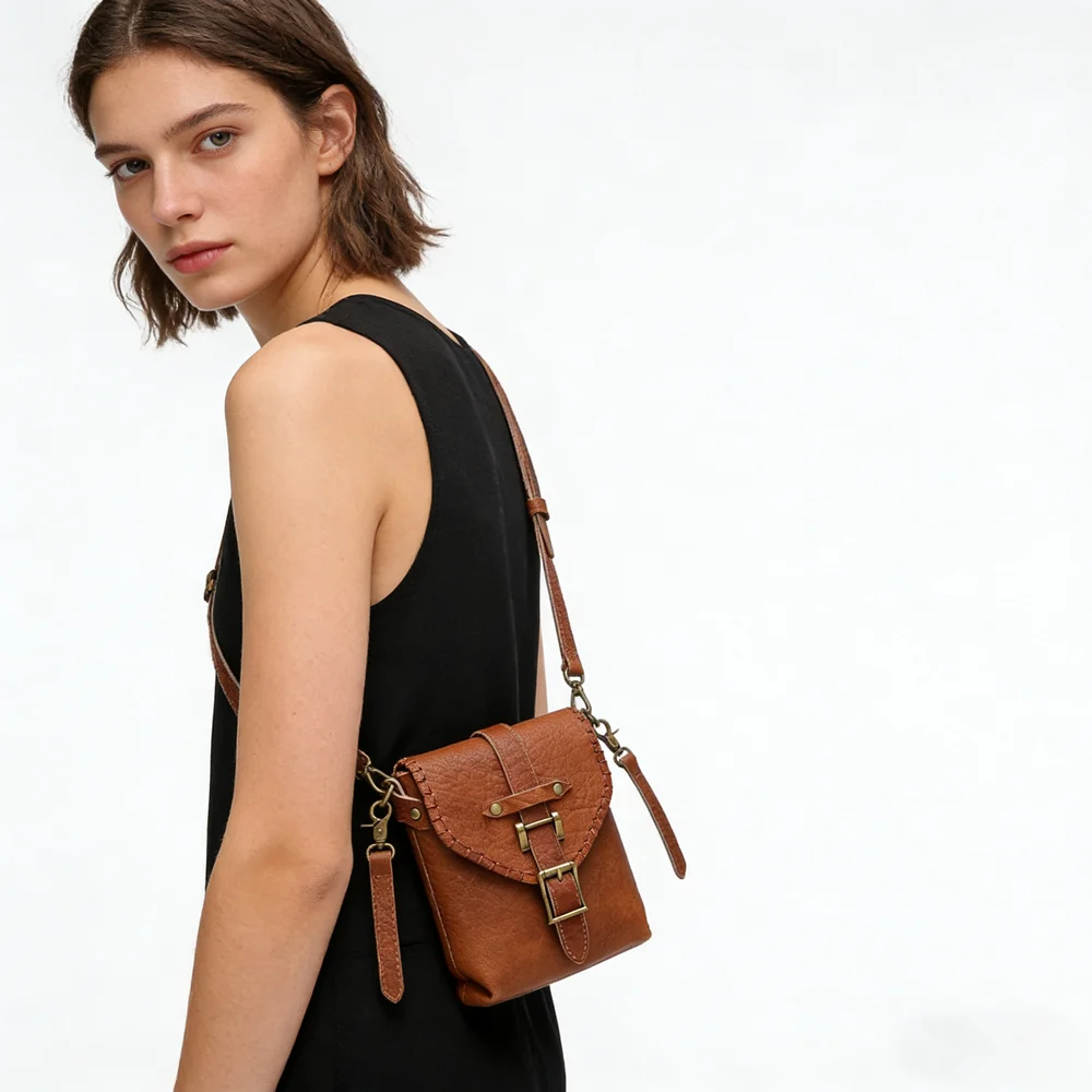 

Retro mobile phone bag women's messenger bag casual leather women's bag Steampunk coin purse card holder Crossbody Bag