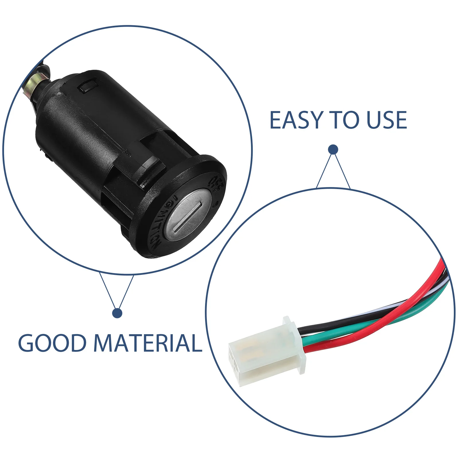 

Ignition Key Switch Universal Replacement Starter Atv Scooter Motorcycle Parts Keyed Plastic Metal Durability Reliable Easy