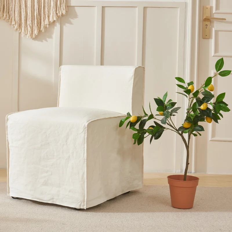 

Japanese Wabi-Sabi Solo Sofa Chair Mobile Living Room Chair with Casters Detachable Cover for Hotel&Boutique Café Furniture