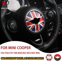 Car Steering Wheel Sticker For Mini Cooper F55 F56 F57 F60 R55 R56 R50 R52 R53 PU Leather Stickers Interior Car Accessories