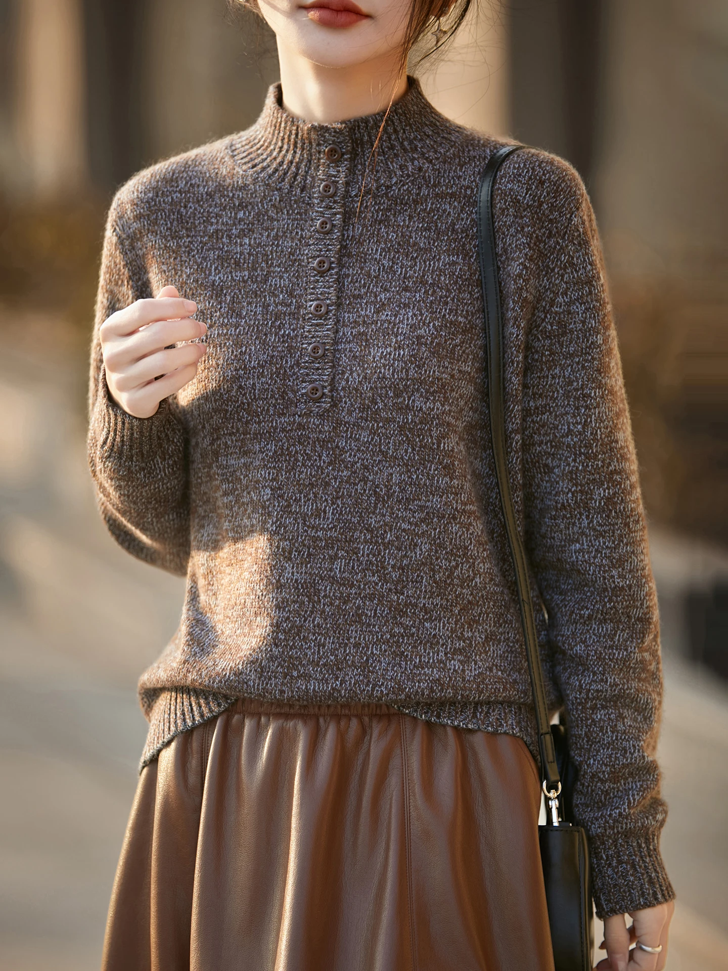 New Women's 30% Merino Wool Sweater Thick Autumn Winter Knitwear Loose Pullover Lady Blouse Long Sleeve Clothes Tops Soft Jersey view 4