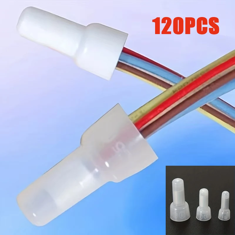 120Pcs 22-16 16-14 12-10 AWG Gauge Wire Connector Terminal Closed End Crimp Cap