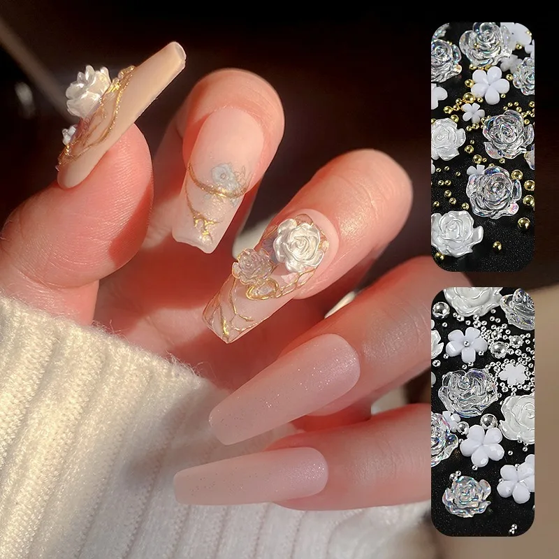 Accessori per la decorazione delle unghie 3D Aurora Flowers Nail Art Charms decorazioni in resina acrilica artigianato fai da te fiori Manicure Design