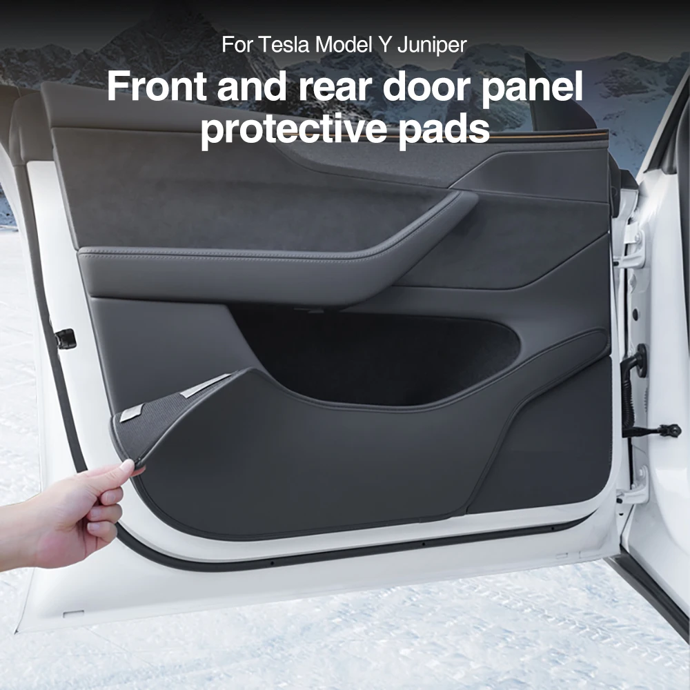 NewFor Tesla Model Y Juniper 2025 4Pcs Car Door Anti Kick Pad Front and Rear Door Side Panel Protection Pad Interior Accessories