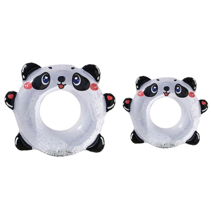 652F 23/27inch Inflatable 3d Panda Pool Float Swim Ring Kiddie Family Backyard Game Water Summer Toy Floating Ring Thick PVC