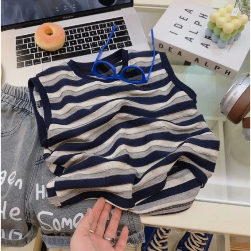 Summer Baby Clothes  Pcs Kids Vest Short Boys Girls T-shirt Summer Thin Breathable Toddler Baby Clothes  Korea Style