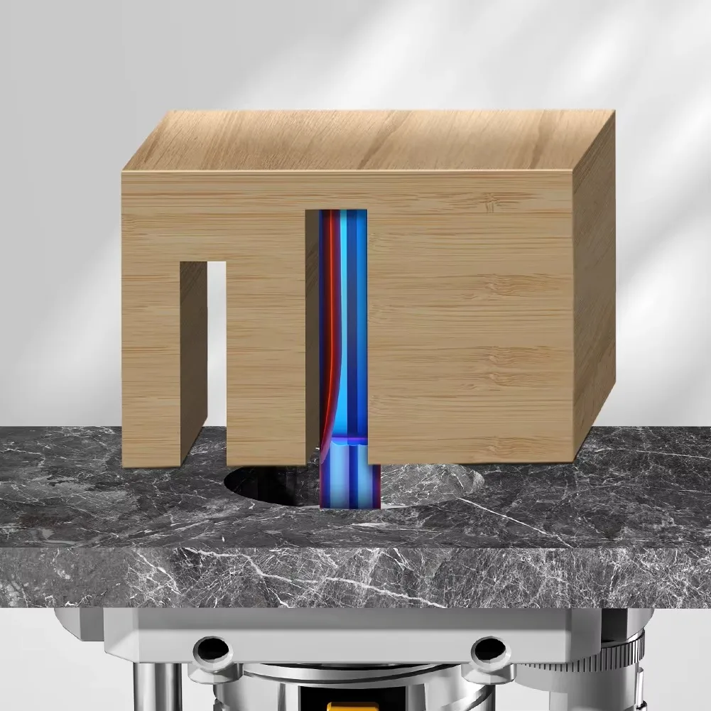 1/4inch Shank 8mm Shank Two Blade Straight Knife Blue Nano Woodworking Slotting Knife Integral Alloy Woodworking Router Bit