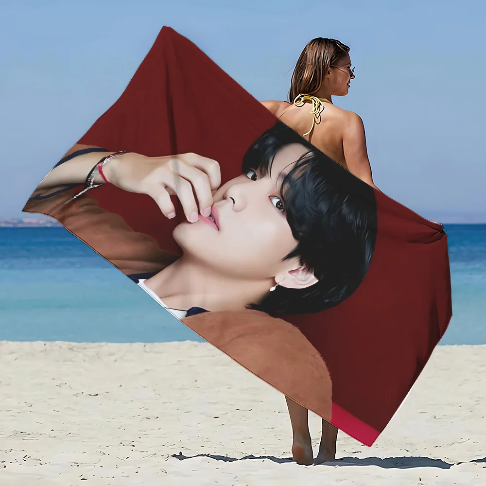 Serviette de plage Kim Tae-hyung en microcarence, sans sable, séchage rapide, doux, piscine, cadeau pour femme, voyage, salle de sport, douche, camping