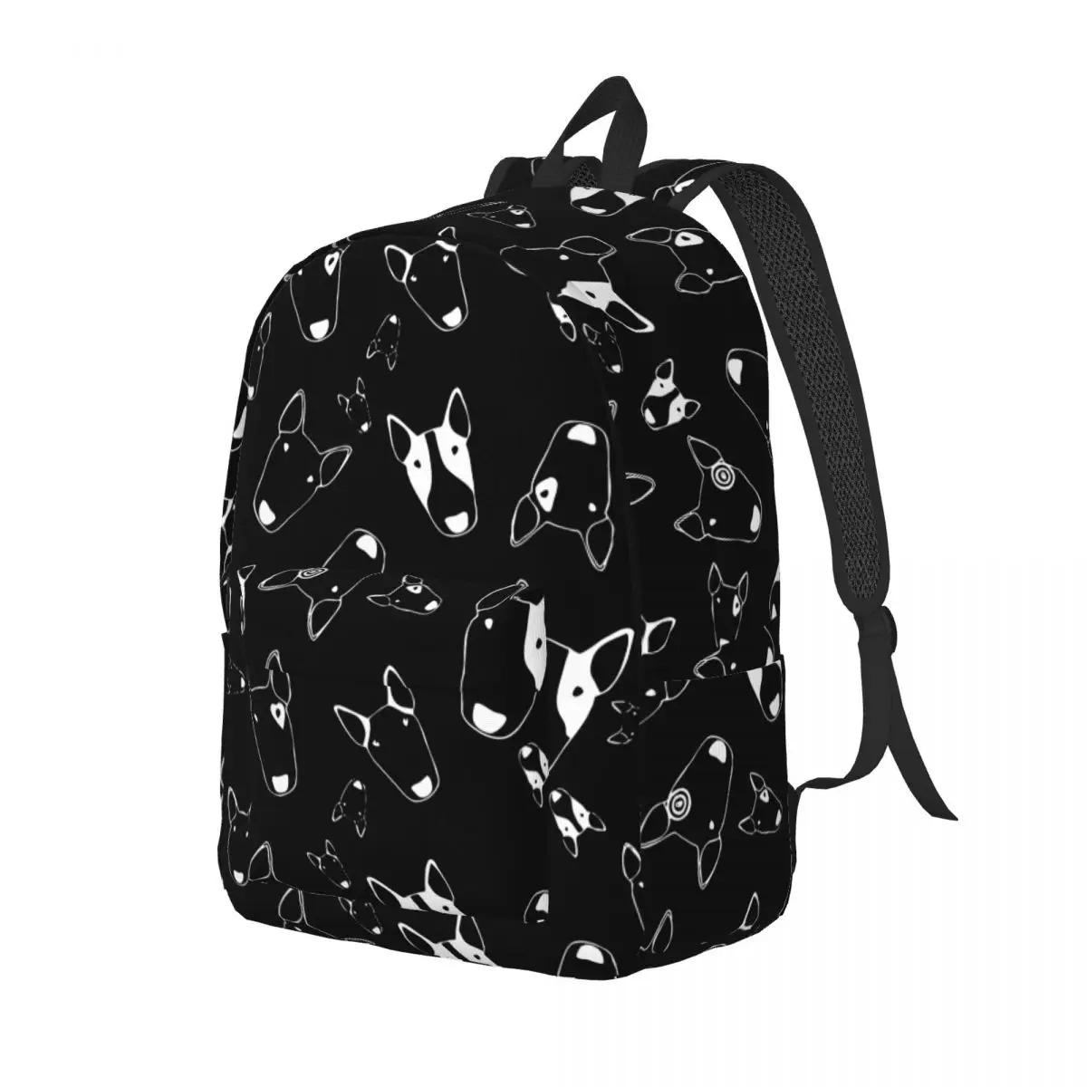 Ghost Bullies Backpack for Preschool Primary School Student Bull Terrier Dog Bookbag Boy Girl Kids Daypack with Pocket