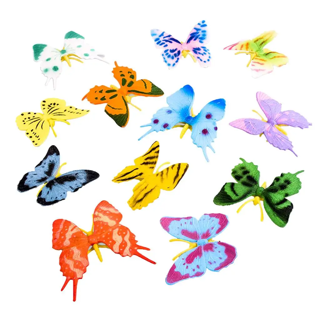 Set Of 12 Butterfly Figures Model for Kids Learning Educational