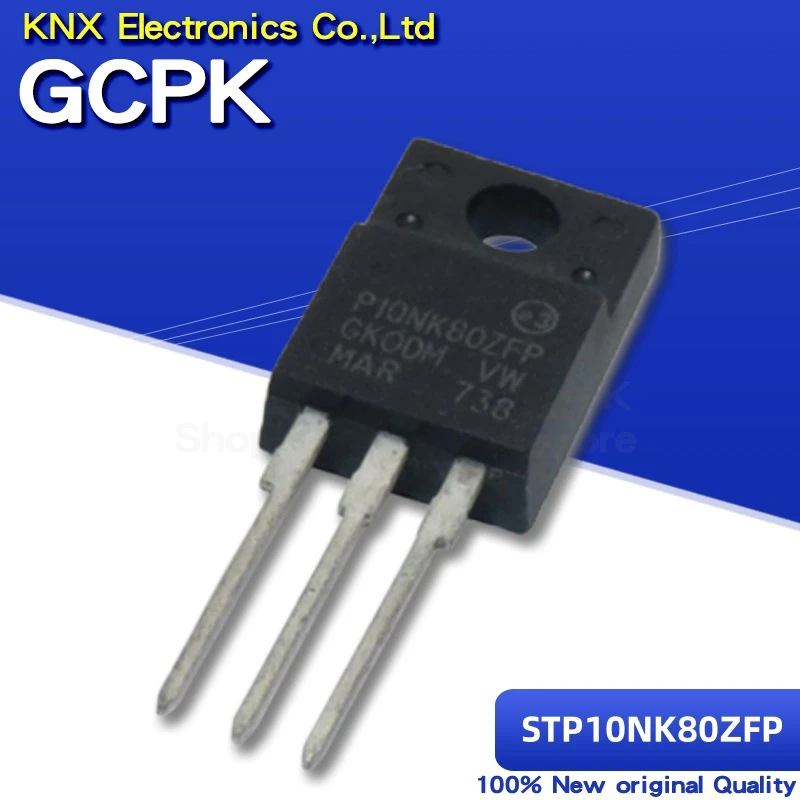 5pcs 10N80 P10NK80ZFP STP10NK80ZFP TO-220 10A / 800V LCD MOS field-effect transistor new original