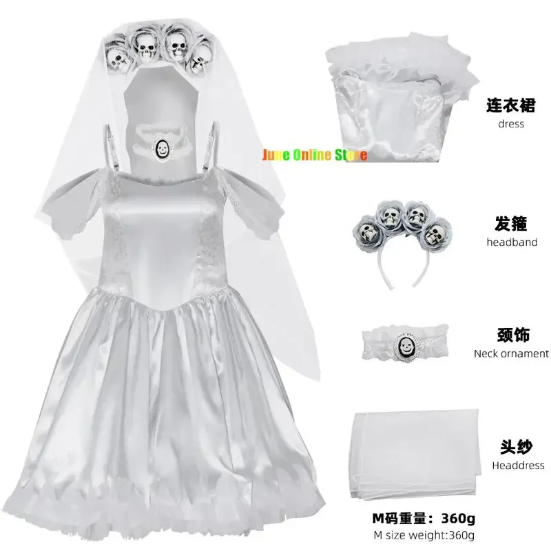 Women Halloween Vampire Couple Uniform Purim Cosplay Costumes Men Horror Ghost Dead Zombie Corpse Bride Costume Dress Adult