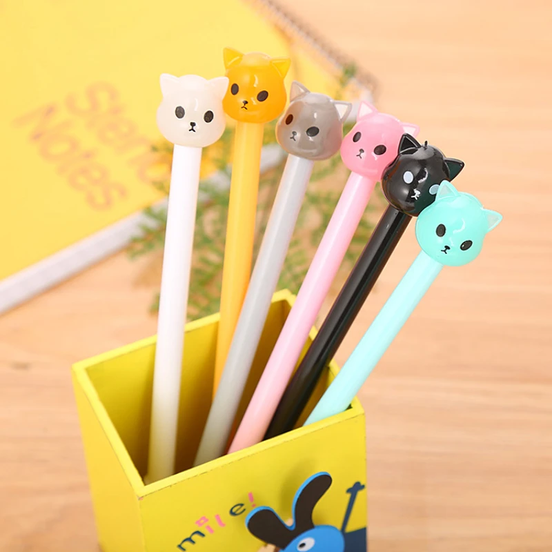 

50PCS Transparent cute dog Rollerball pen cute student pen stationery office supplies water-based signature pen