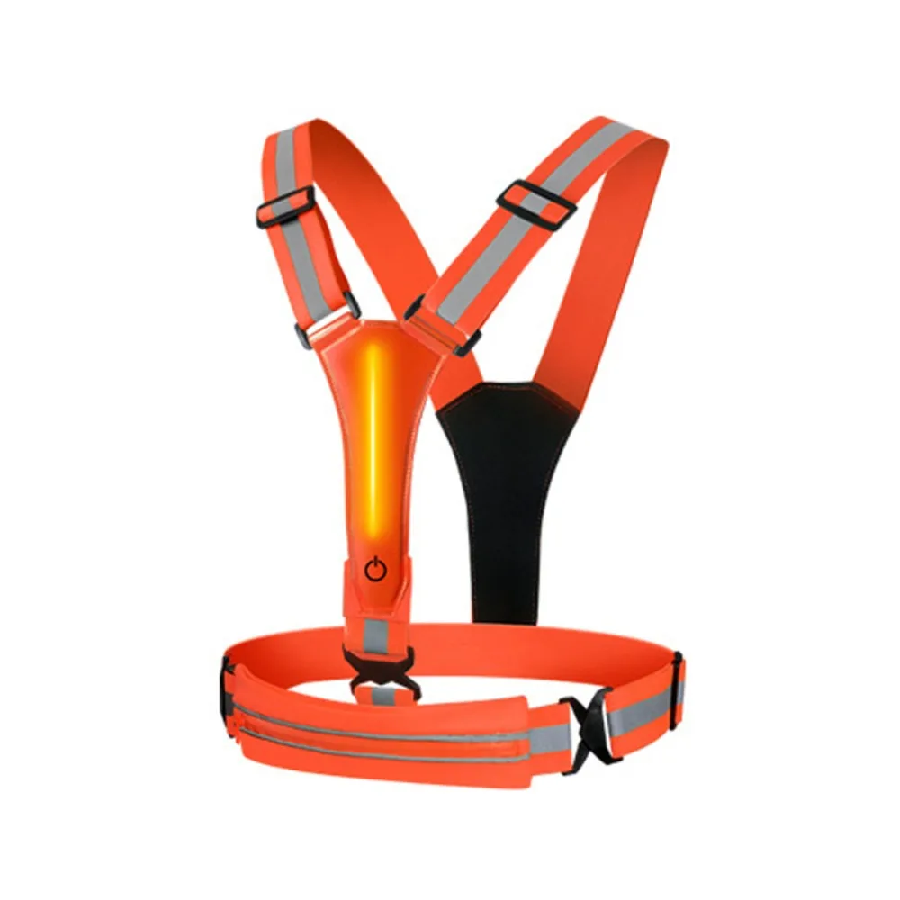 

High Quality Signal Light Reflective Vest Durable Breathable Cycling Vest Reflective Strips Elastic LED Vest Outdoor