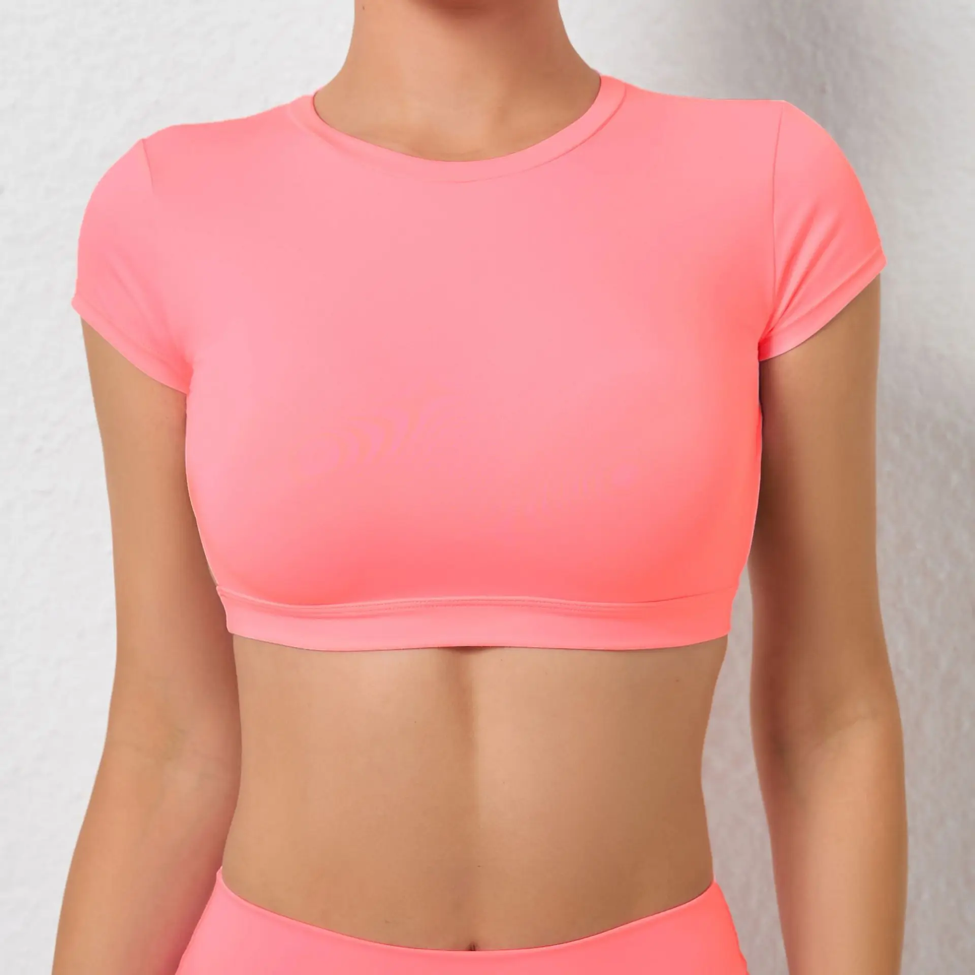 Top oco sexy para mulheres, manga curta, camisa de ioga, tops de treino de fitness, roupas de ginástica, camisetas esportivas