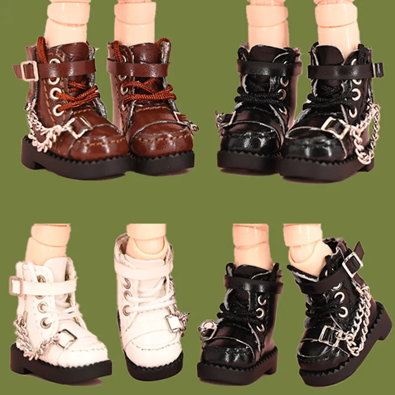 OB11 Shoes Cool Boots Motorcycle Boots for Gsc, P9 Body, 1/12BJD, Ymy, Molly, High Shoes Obitsu11 Doll Accessories