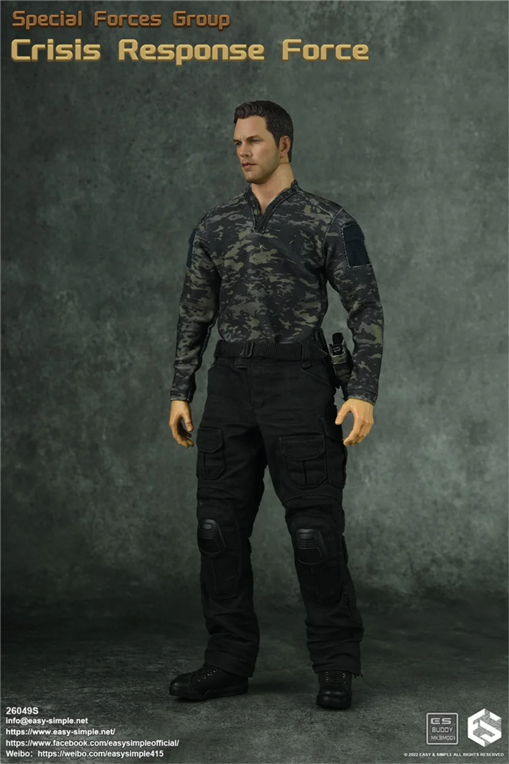 1/6 Easy & Simple ES 26049S กลุ่มกองกำลังพิเศษ Crisis Response Force Battle Tops เสื้อเข็มขัด Fit 12 "COO ชายตุ๊กตาขยับแขนขาได้