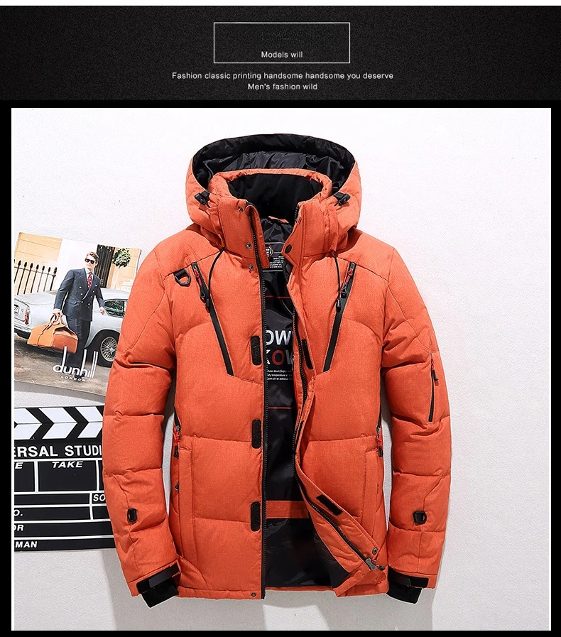 Brand Luxury Men's Winter Down Jacket Coats Parkas Man Clothes Hooded Padding Padded Puffer Jackets Man Bread Outerwear HXY51865