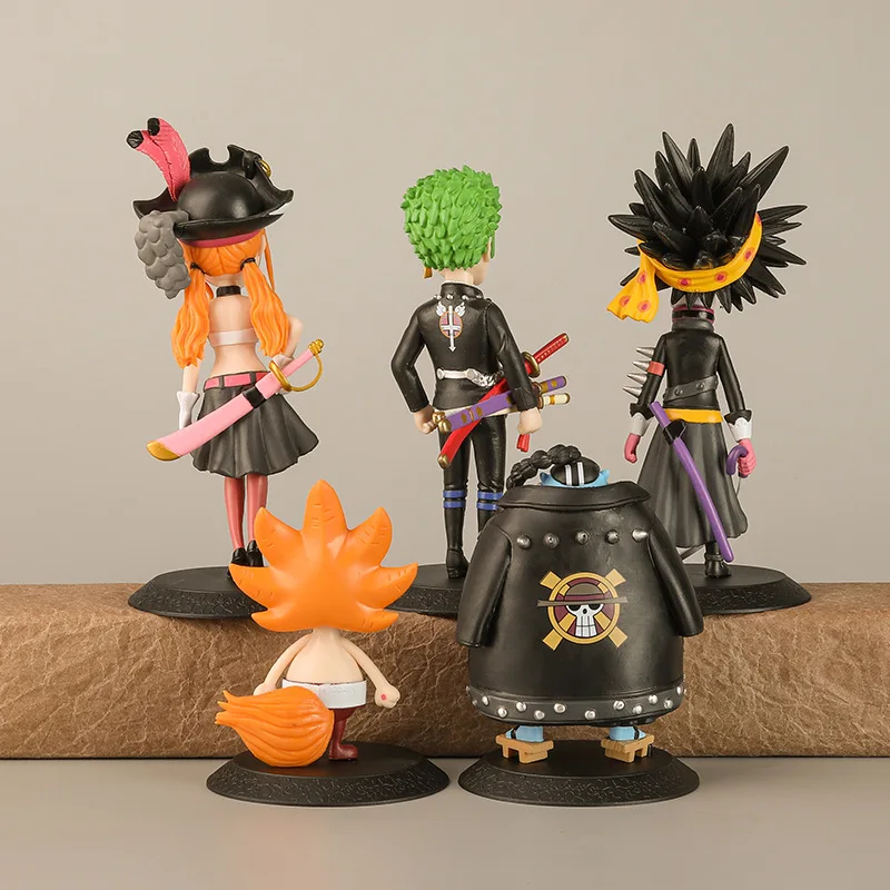 5Pcs/Lot 15-16cm Anime One Piece Flim Red Luffy Zoro Chopper Nami Sanji Brook Jinbe Action Figure Toy Figurine Model Doll Gifts