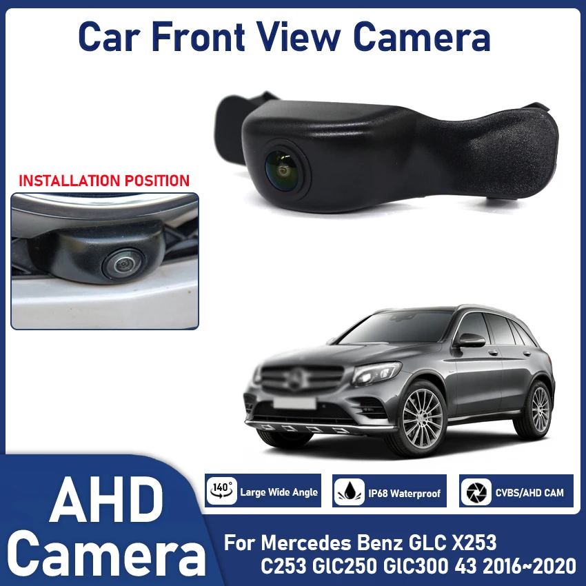 

Car Front View Camera For Mercedes Benz GLC X253 C253 GlC250 GlC300 43 2016~2020 HD AHD Night Vision waterproof Parking LOGO