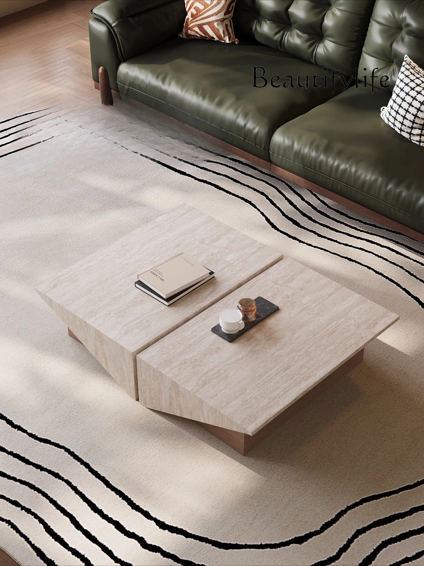 

Coffee table living room household new medieval travertine coffee table light luxury creative design living room coffee table