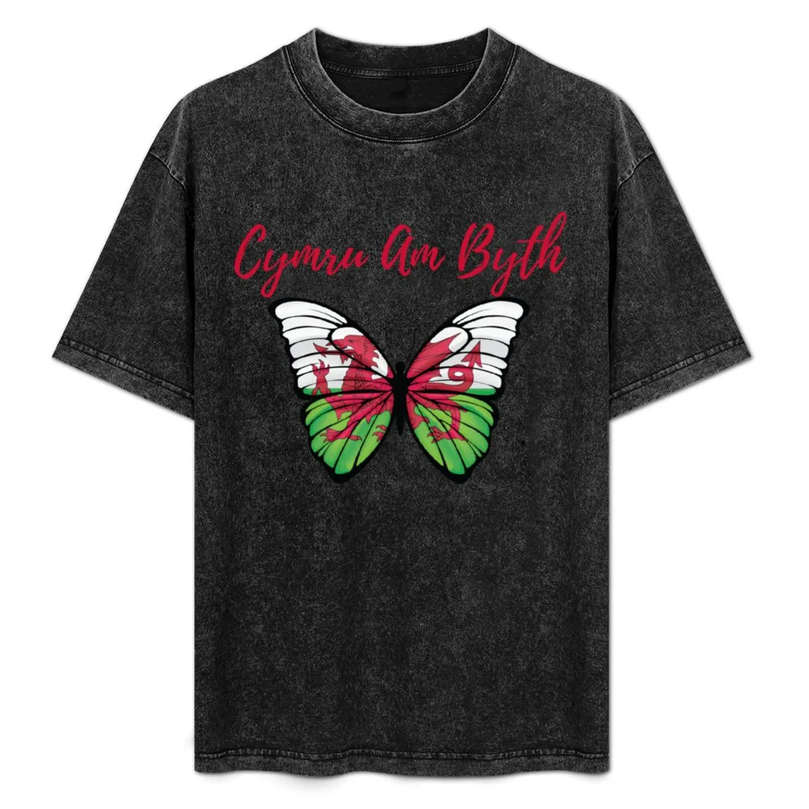 

CYMRU AM BYTH BUTTERFLY T-Shirt Big and Tall Solid Color T-Shirt