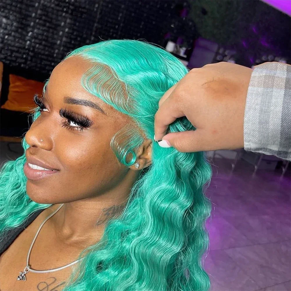 مستقيم البط البري شقراء ملونة 13x6 الدانتيل أمامي باروكة من شعر طبيعي قبل قطعها الشعر البرازيلي أزرق فاتح 13x4 الدانتيل شعر مستعار أمامي للنساء