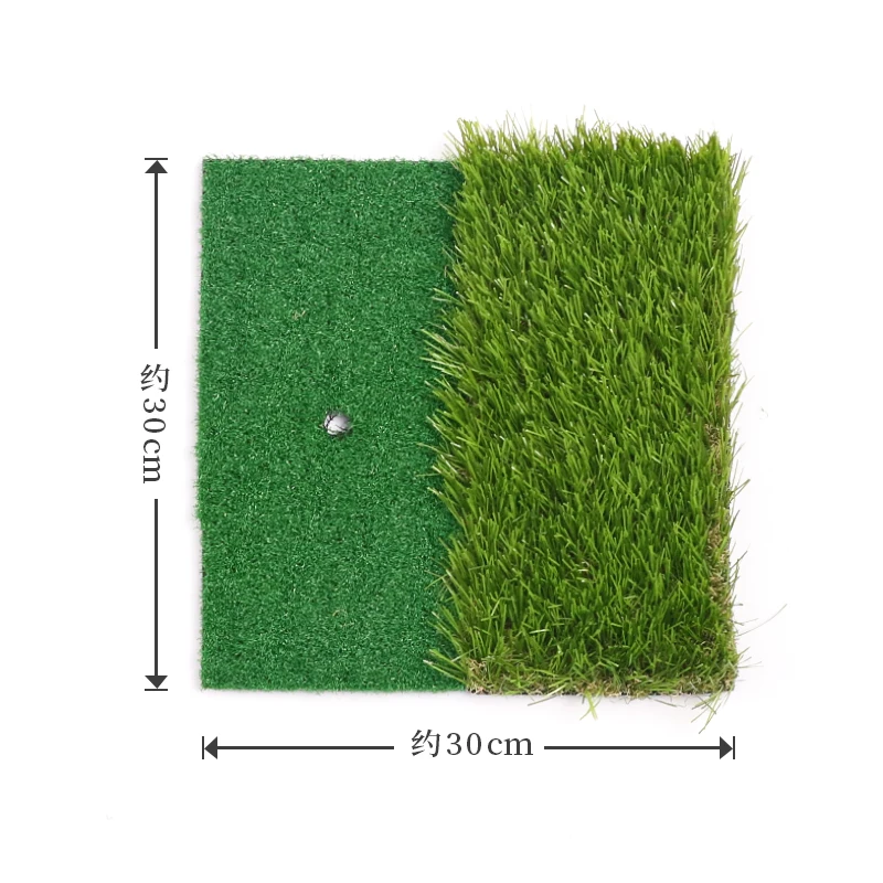 Double Grass Golf Hitting Mat With Golf Rubber Tee Indoor Durable Artificial Turf Golf Training Aids Golf Practice Mat