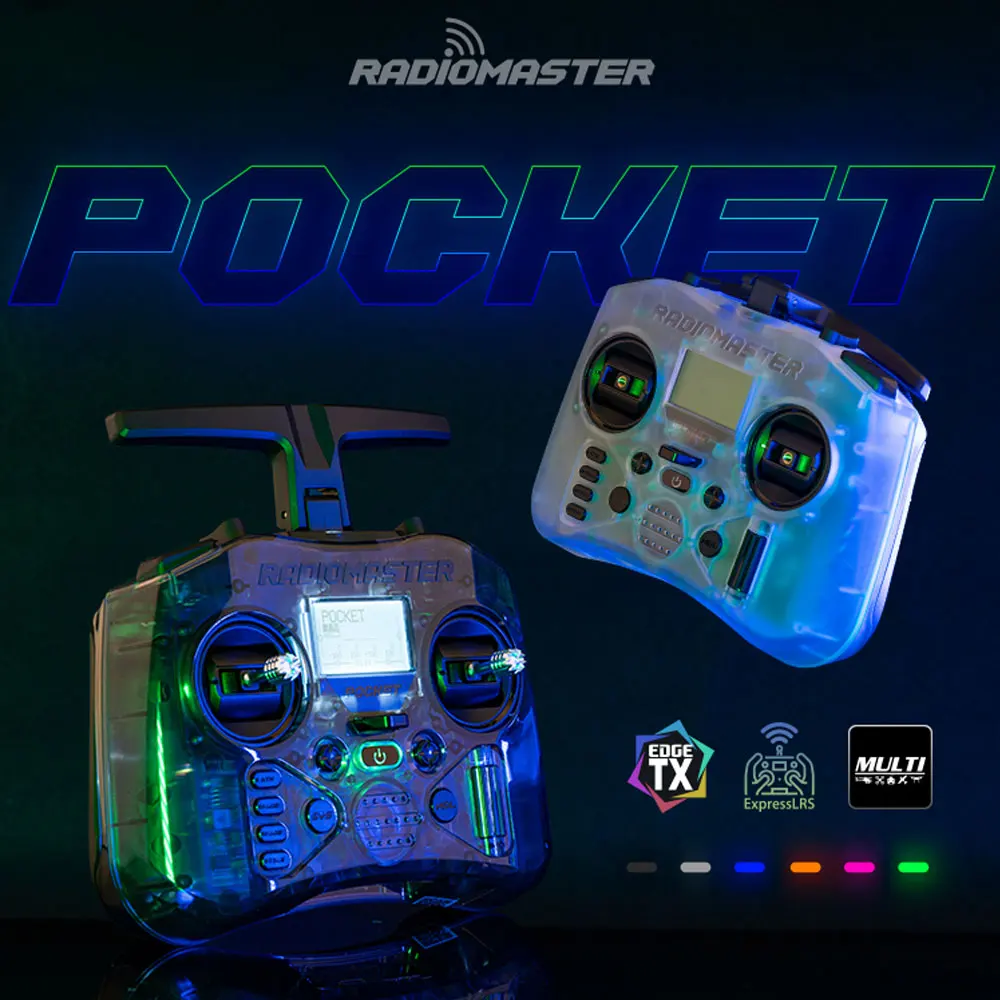 Radiomaster Pocket Hall Gimbal Transmitter Remote Control Portable Lightweight Built In LED Light Foldable Antenna