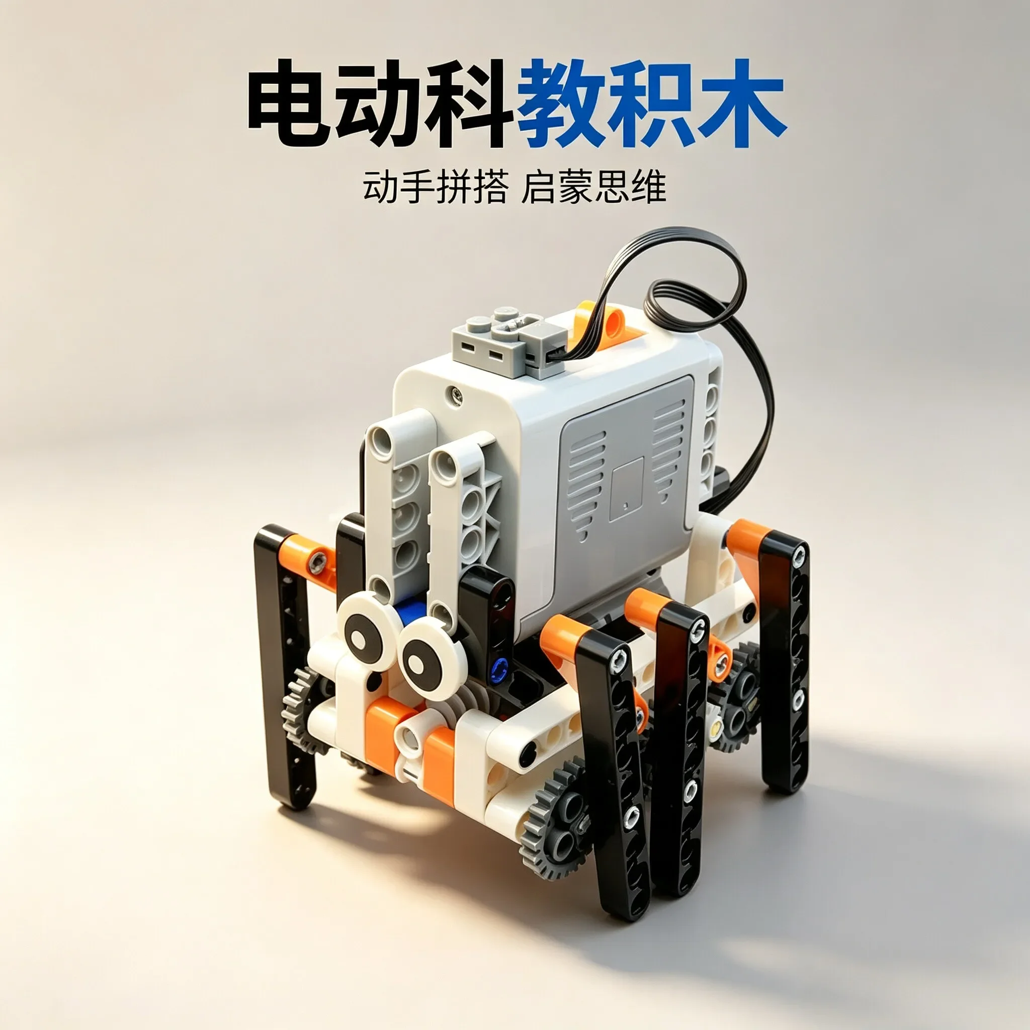 MOC building blocks, hexapod biomimetic robots, motor combination, educational teaching, electric creative assembly toys