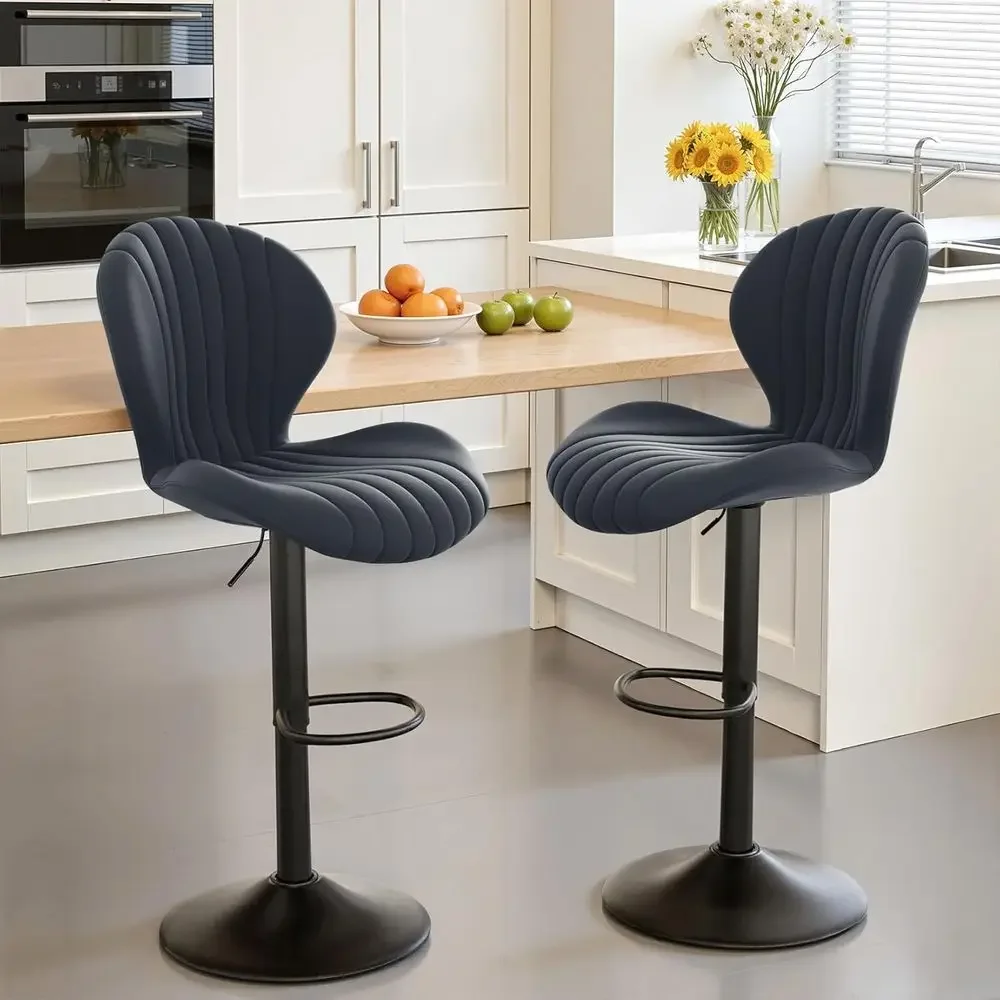 

Swivel Counter Height Bar Stools Set of 2 with High Backrest, Comfortable Padded Seats, Heavy-Duty Base for Kitchen Island or Di