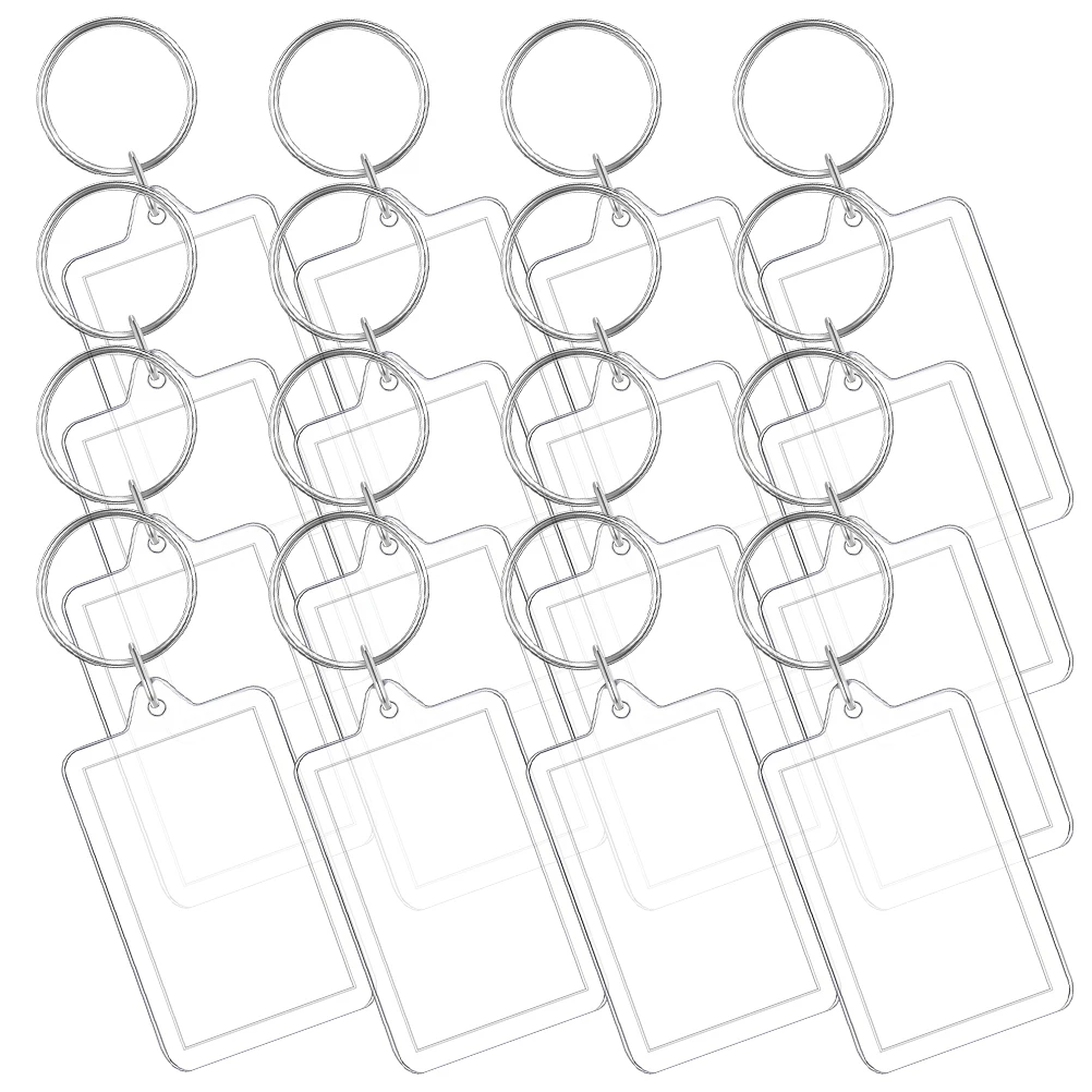 

16 Pcs Acrylic Photo Frame Keychain Cute Clear Blanks Picture Insert Keyrings Gifts Lightweight Easy Use Holiday Birthday