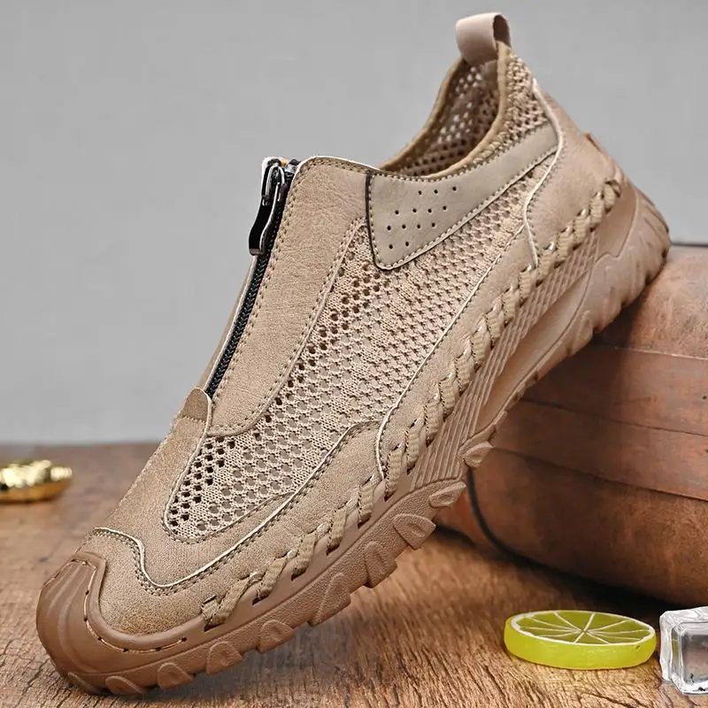 Zapatos de piel auténtica para hombre, mocasines de lujo, informales, sin cordones