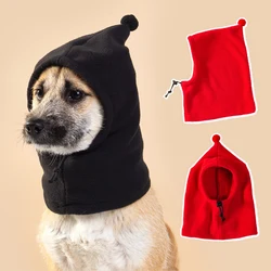 Pet Hat Pet Headgear Dog Hat Fleece Funny Drawstring Dog Head Wrap Adjustment Pet Cap Dog Accessories Chihuahua French Bulldog