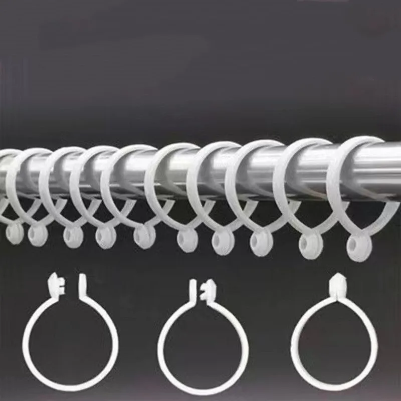 Durable White Material 47mm Snap-On Shower Rings, 78 pcs, Easy Curtain Changing, Multipurpose, Versatile