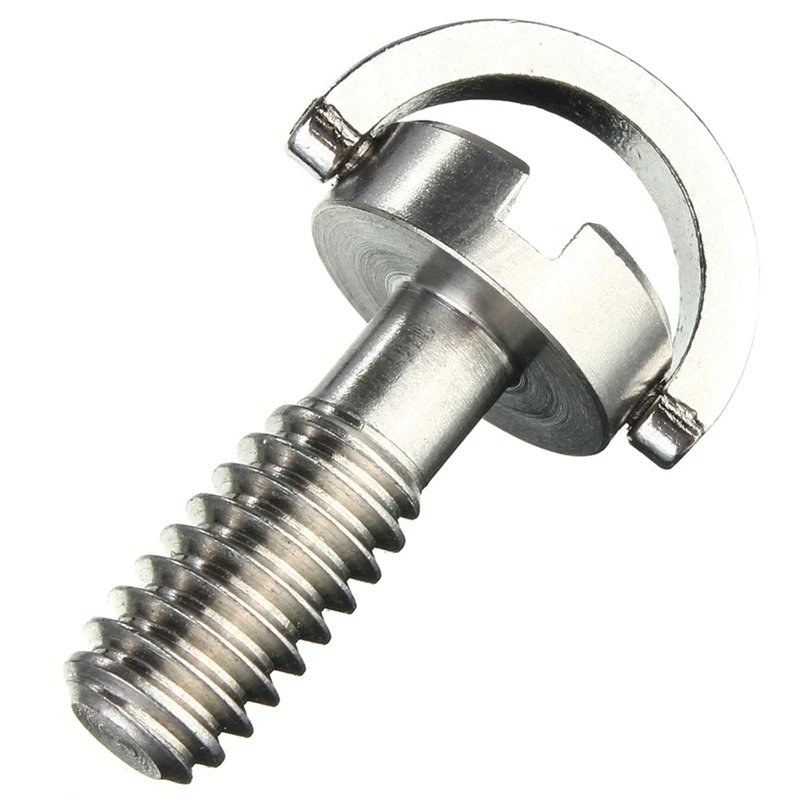 ABYC ยาว 1/4 "D-Ring สกรูสแตนเลสสําหรับกล้องขาตั้งกล้อง QUICK RELEASE PLATE Silver