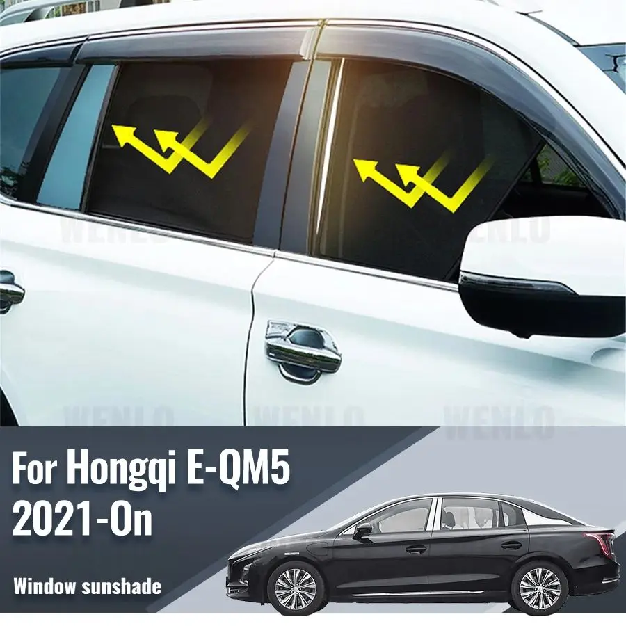 

For Hongqi E-QM5 EQM5 2021 2022 2023 2024 Magnetic Car Sunshade Front Rear Windshield Frame Curtain Side Window Sun Shade