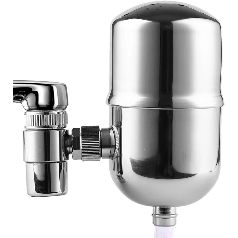 Engdenton Faucet Water Filter Stainless-Steel Reduce Chlorine High Water Flow, Water Purifier with Ultra Adsorptive Material