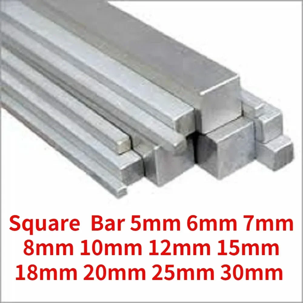 2pcs 304 Stainless Steel Square Rod Bar 5mm 6mm 7mm 8mm 10mm 12mm 15mm 18mm  MODEL MAKERS 300mm/400/200 Square Bar