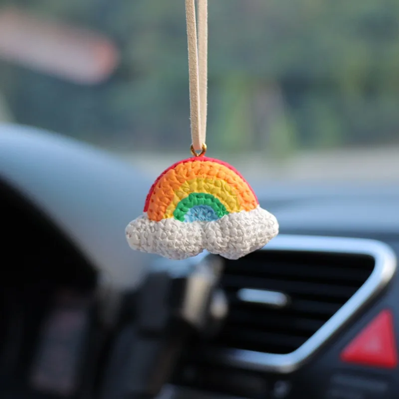 

Creative Resin Moon Sun Shaped Car Rear-view Mirror Pendant Stylish Hanging Ornaments Interior Accessories Handmade Lucky Charm