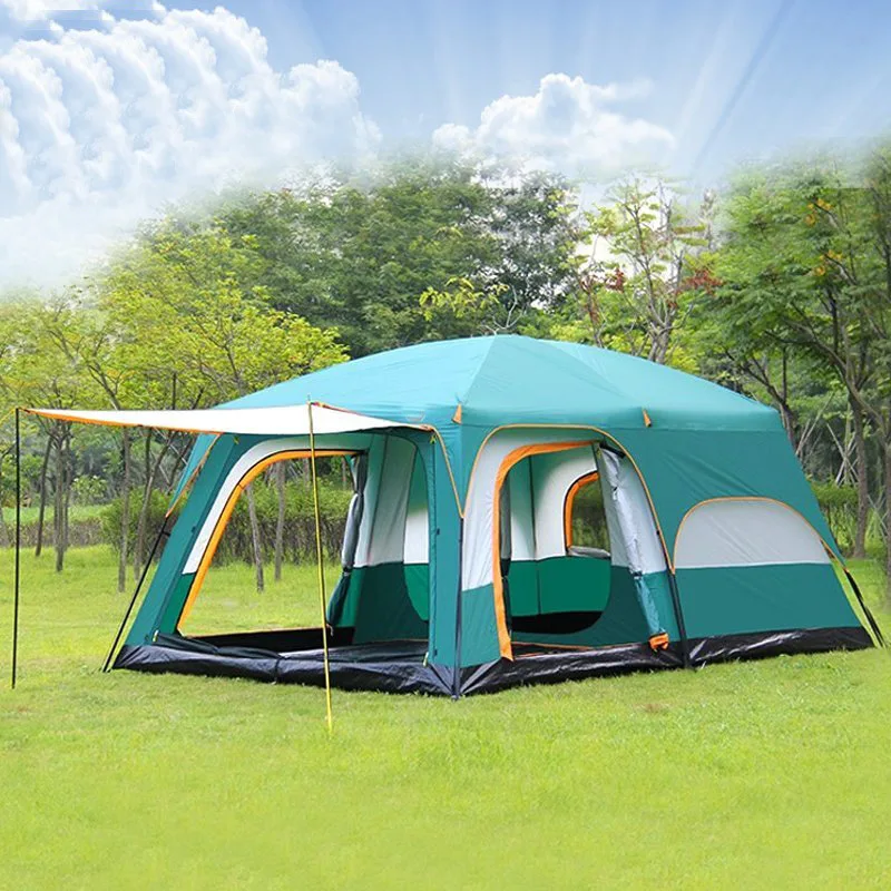 Outdoor Camping Tent Portable Rainproof  Proof Double Layer Tent 3-5 People One Bedroom One Hall Small Size Tent