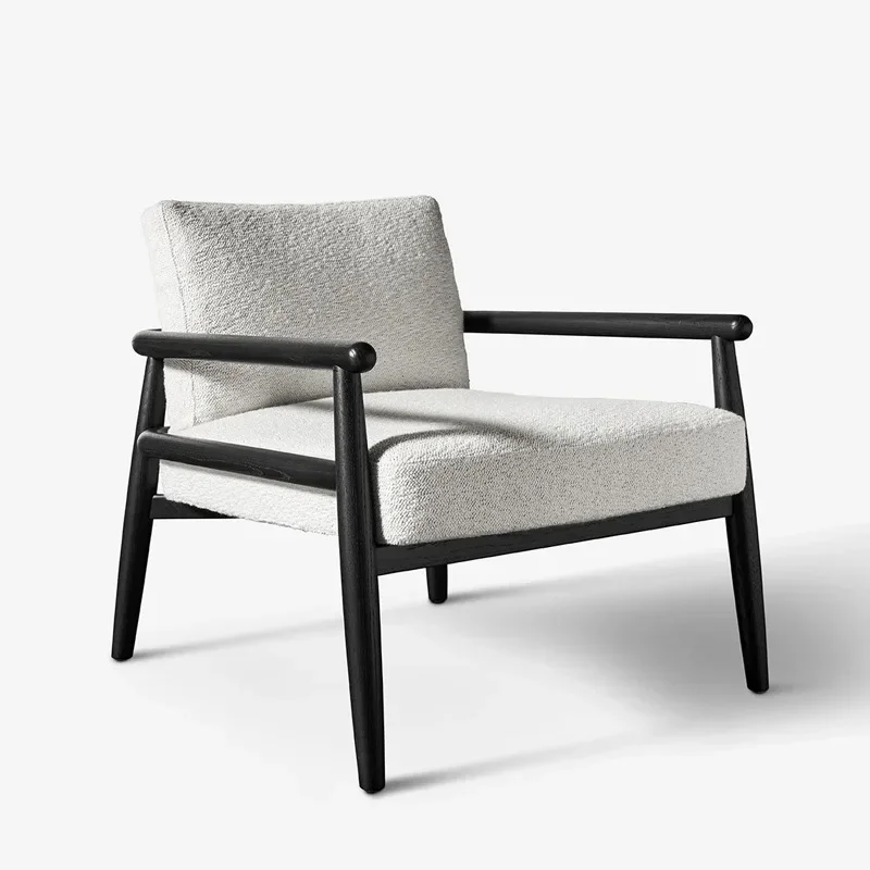 

Medieval solid wood sofa chair, leisure living room armchair