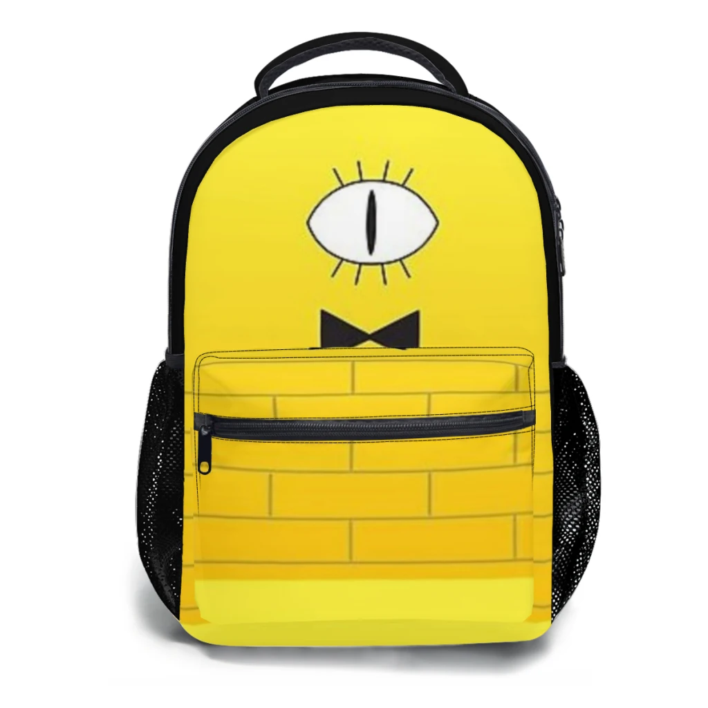 Bill Cipher-mochila plana versátil de gran capacidad, impermeable, lavable, para ordenador, Unisex