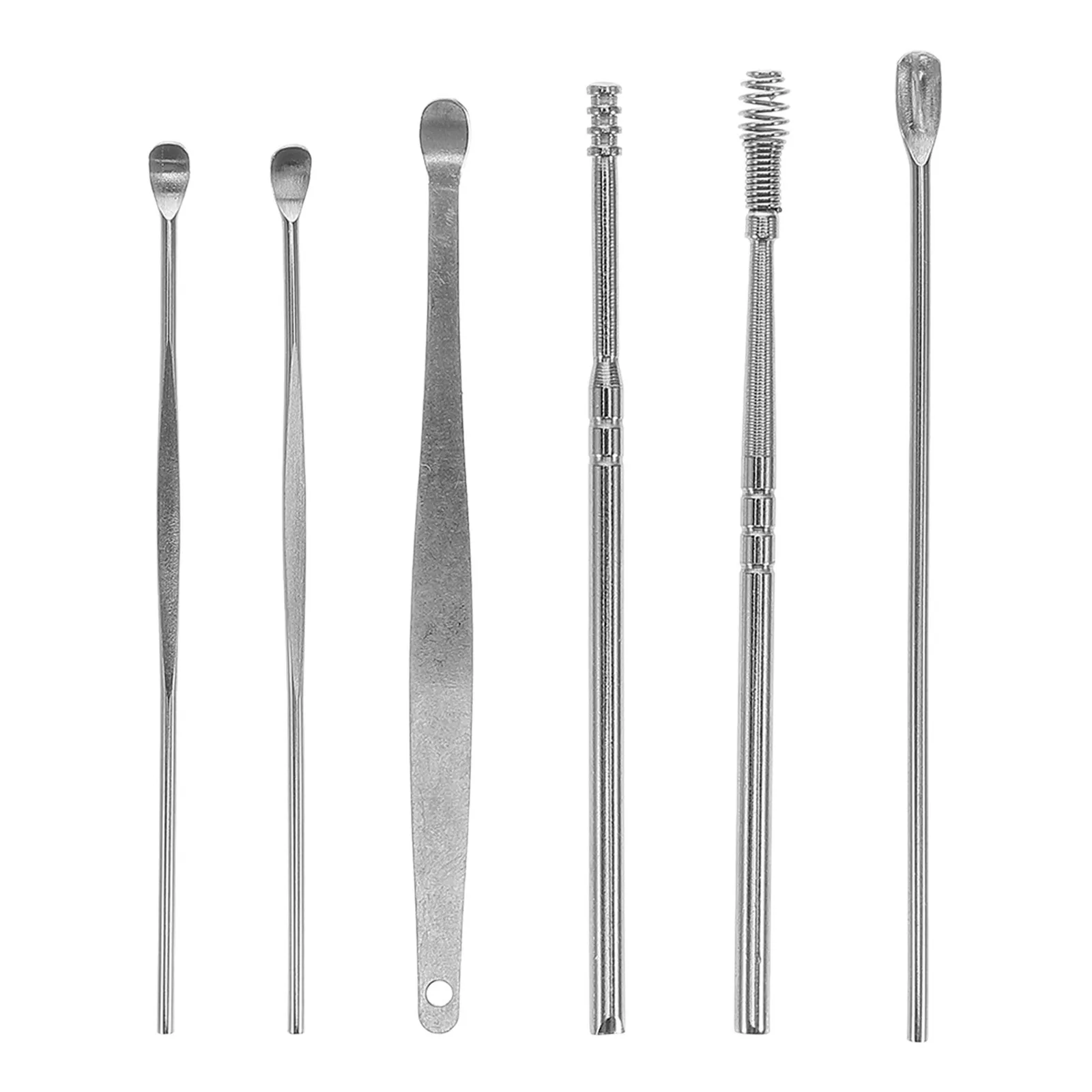 

6pcs Wax Removal Kit Stainless Steel Spiral Picks Cleaner Tool Set For Safe Deep Ear Cleaning Earwax Removal Kit Spiral Ear