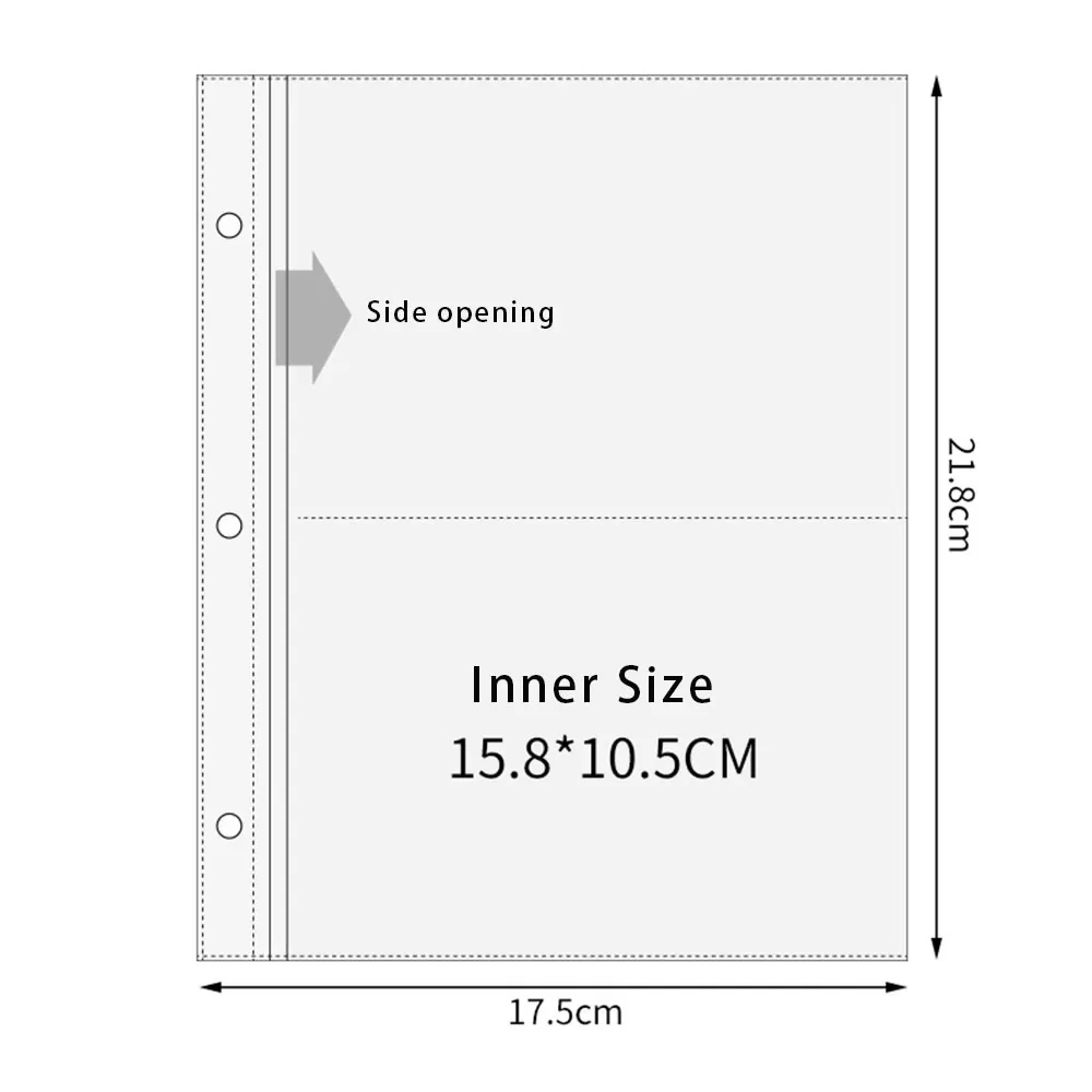 Inner Page Card Binder A5 Photocard Binder Sheets Transparent PP Acid Free Photo Album Refill Pages Kpop Photocard Binder